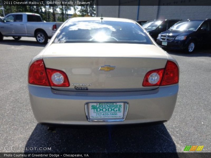 Gold Mist Metallic / Titanium 2011 Chevrolet Malibu LT