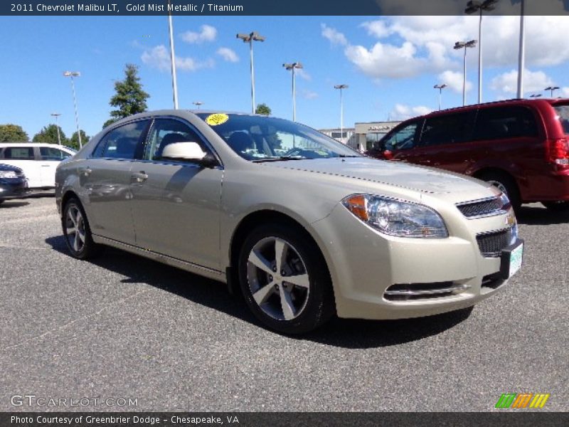 Gold Mist Metallic / Titanium 2011 Chevrolet Malibu LT