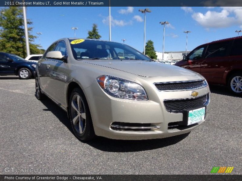 Gold Mist Metallic / Titanium 2011 Chevrolet Malibu LT