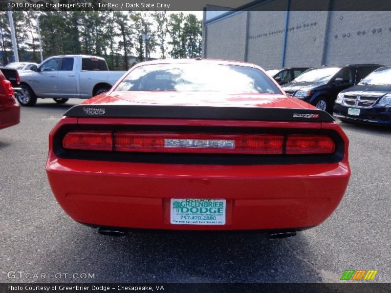 TorRed / Dark Slate Gray 2010 Dodge Challenger SRT8