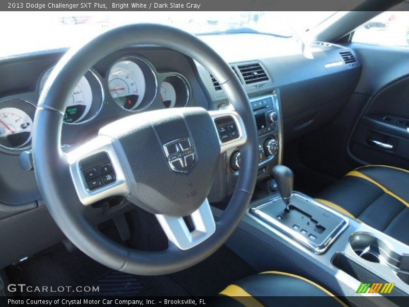 Bright White / Dark Slate Gray 2013 Dodge Challenger SXT Plus