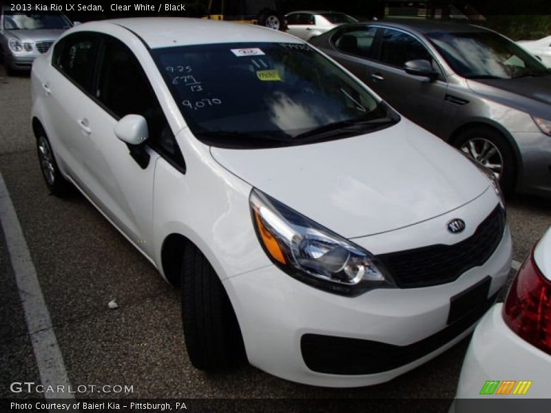 Clear White / Black 2013 Kia Rio LX Sedan