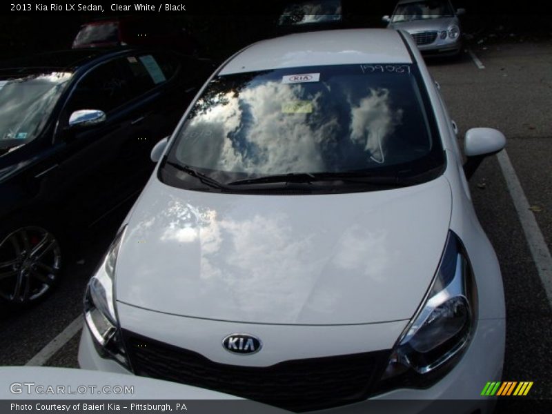Clear White / Black 2013 Kia Rio LX Sedan