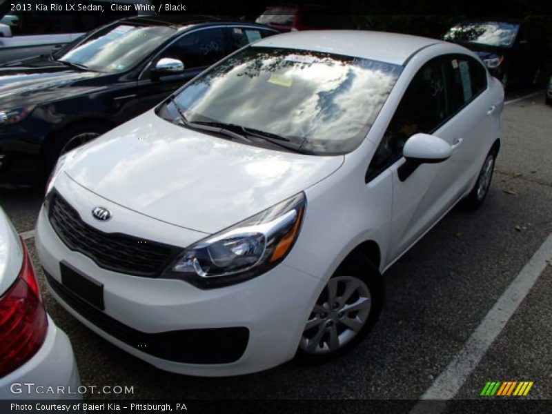 Clear White / Black 2013 Kia Rio LX Sedan