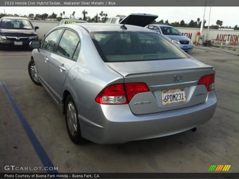 Alabaster Silver Metallic / Blue 2010 Honda Civic Hybrid Sedan