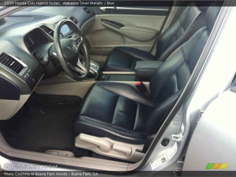 Alabaster Silver Metallic / Blue 2010 Honda Civic Hybrid Sedan