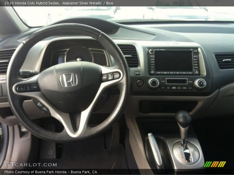 Alabaster Silver Metallic / Blue 2010 Honda Civic Hybrid Sedan