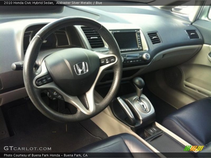 Alabaster Silver Metallic / Blue 2010 Honda Civic Hybrid Sedan