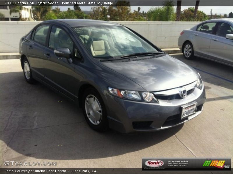 Polished Metal Metallic / Beige 2010 Honda Civic Hybrid Sedan