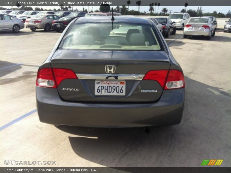 Polished Metal Metallic / Beige 2010 Honda Civic Hybrid Sedan