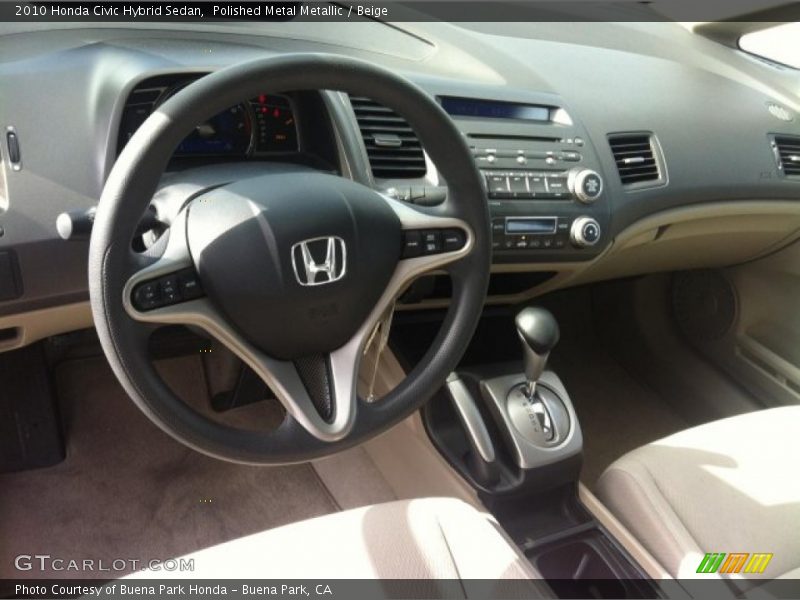 Polished Metal Metallic / Beige 2010 Honda Civic Hybrid Sedan