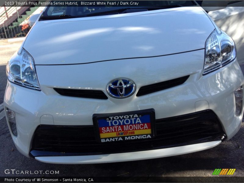 Blizzard White Pearl / Dark Gray 2013 Toyota Prius Persona Series Hybrid