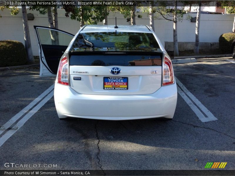 Blizzard White Pearl / Dark Gray 2013 Toyota Prius Persona Series Hybrid