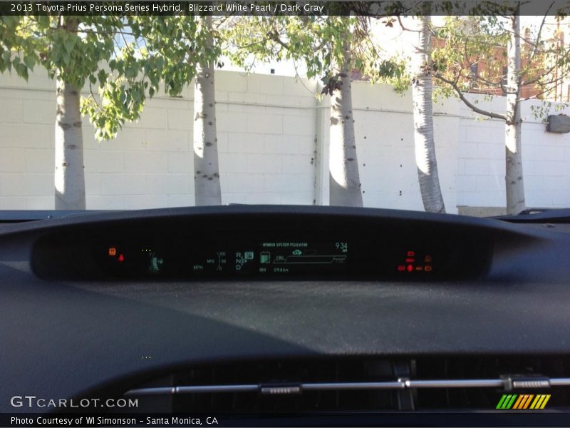 Blizzard White Pearl / Dark Gray 2013 Toyota Prius Persona Series Hybrid