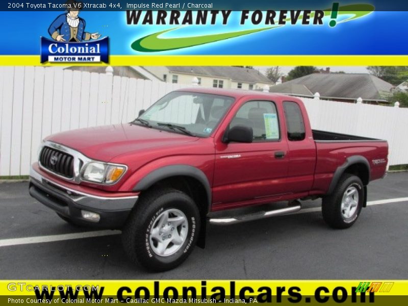 Impulse Red Pearl / Charcoal 2004 Toyota Tacoma V6 Xtracab 4x4