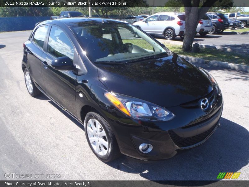 Brilliant Black / Black w/Red Piping 2012 Mazda MAZDA2 Touring