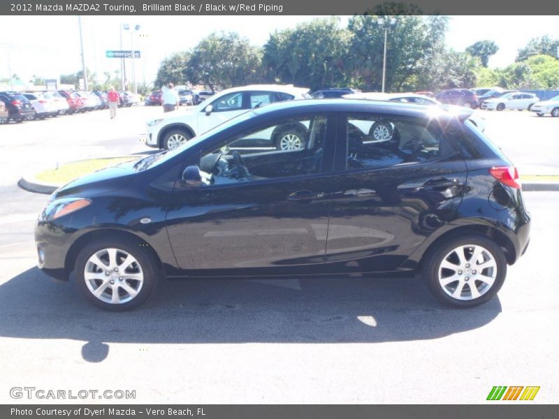 Brilliant Black / Black w/Red Piping 2012 Mazda MAZDA2 Touring
