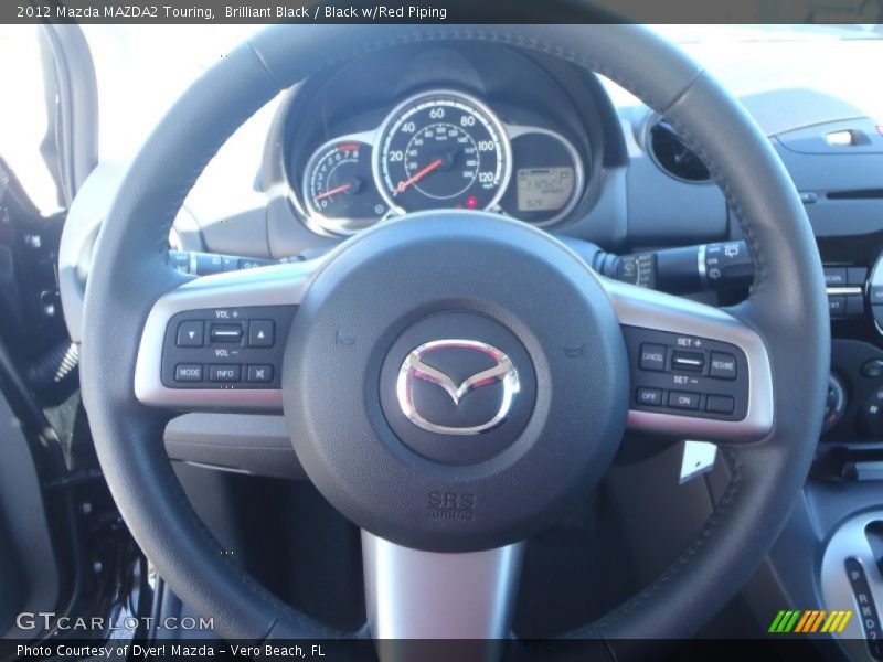 Brilliant Black / Black w/Red Piping 2012 Mazda MAZDA2 Touring