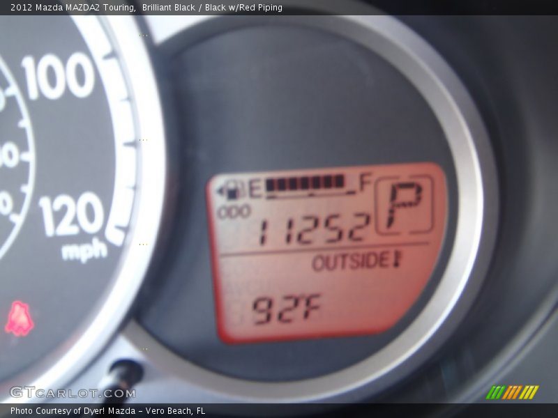 Brilliant Black / Black w/Red Piping 2012 Mazda MAZDA2 Touring