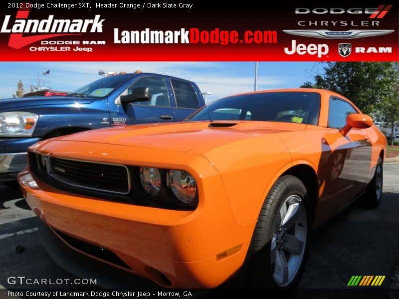 Header Orange / Dark Slate Gray 2012 Dodge Challenger SXT