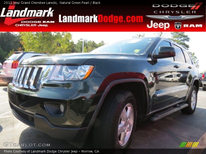 Natural Green Pearl / Black 2011 Jeep Grand Cherokee Laredo