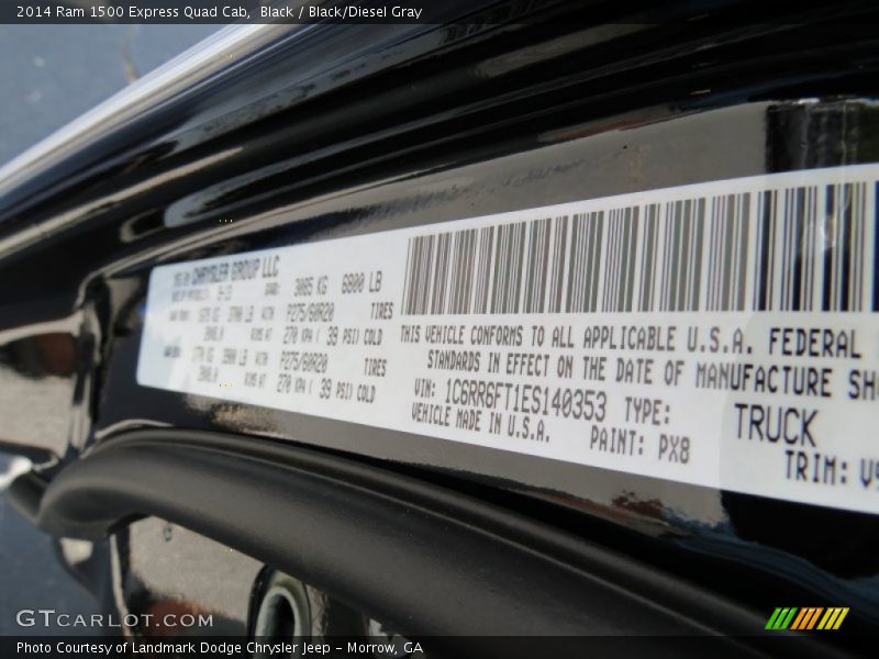 Black / Black/Diesel Gray 2014 Ram 1500 Express Quad Cab