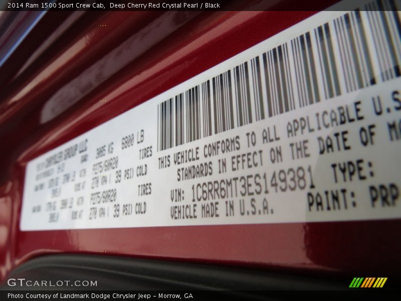 Deep Cherry Red Crystal Pearl / Black 2014 Ram 1500 Sport Crew Cab