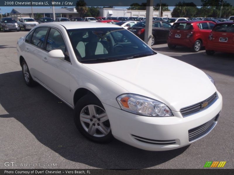 White / Gray 2008 Chevrolet Impala LS