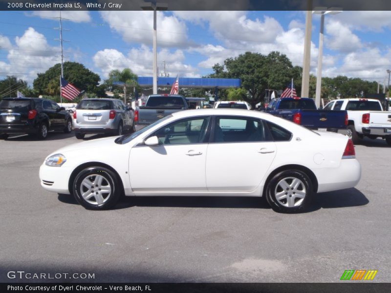White / Gray 2008 Chevrolet Impala LS