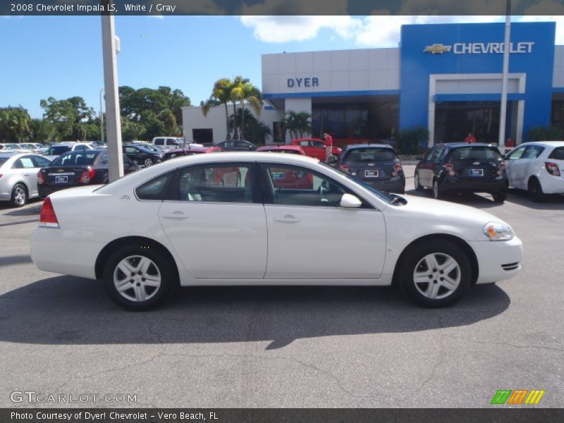 White / Gray 2008 Chevrolet Impala LS