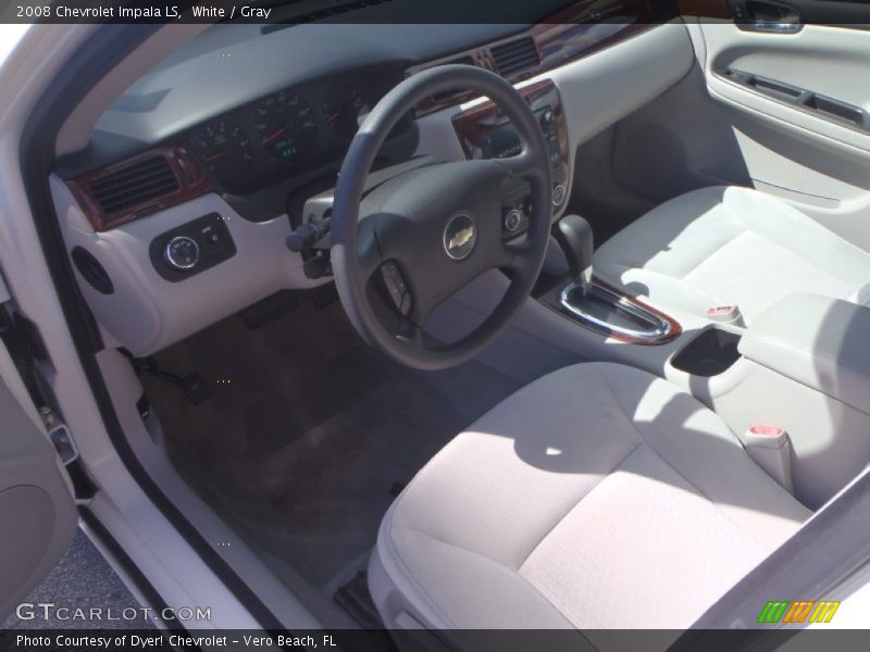 White / Gray 2008 Chevrolet Impala LS