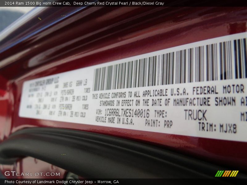 2014 1500 Big Horn Crew Cab Deep Cherry Red Crystal Pearl Color Code PRP