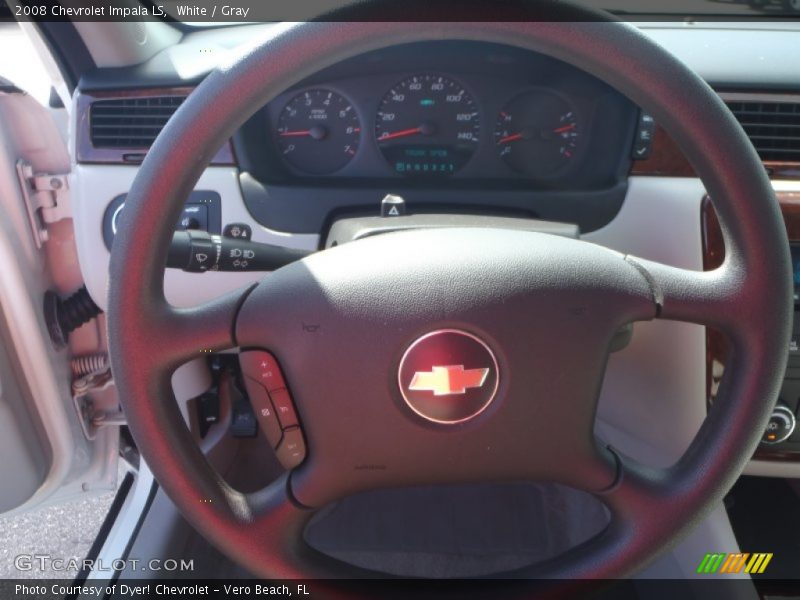 White / Gray 2008 Chevrolet Impala LS