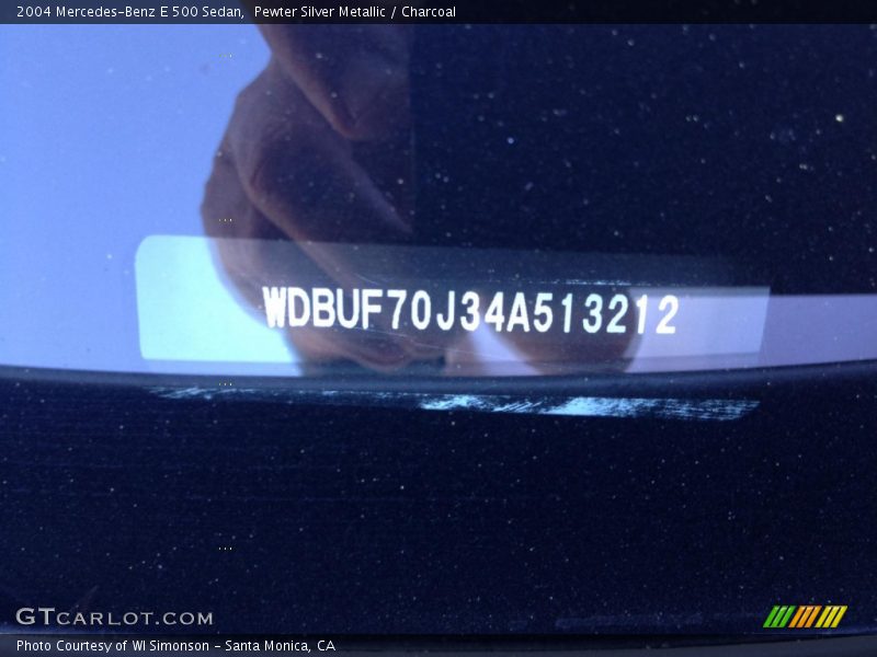 Pewter Silver Metallic / Charcoal 2004 Mercedes-Benz E 500 Sedan