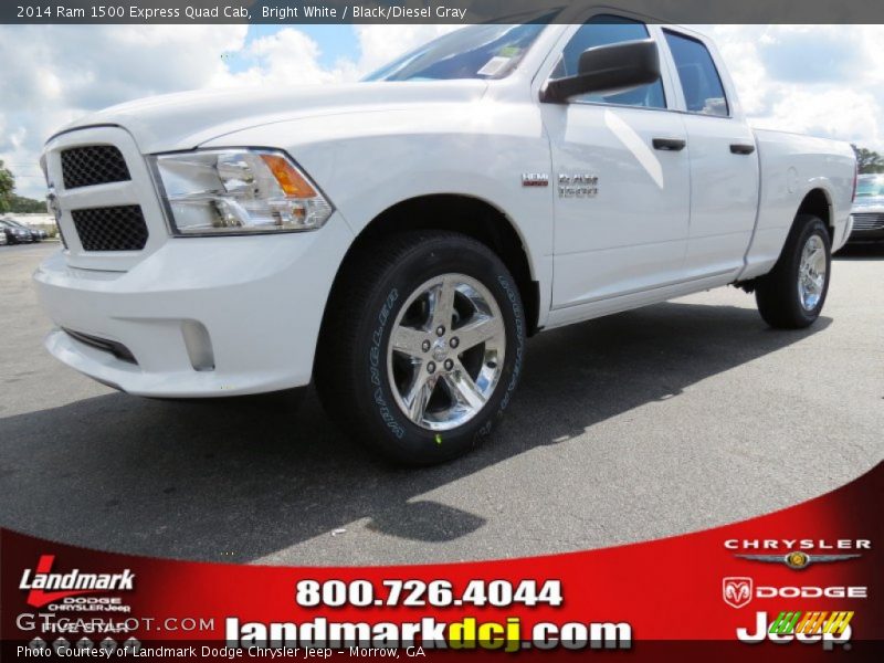 Bright White / Black/Diesel Gray 2014 Ram 1500 Express Quad Cab