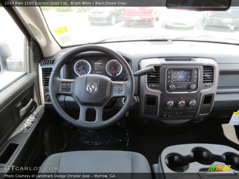 Bright White / Black/Diesel Gray 2014 Ram 1500 Express Quad Cab