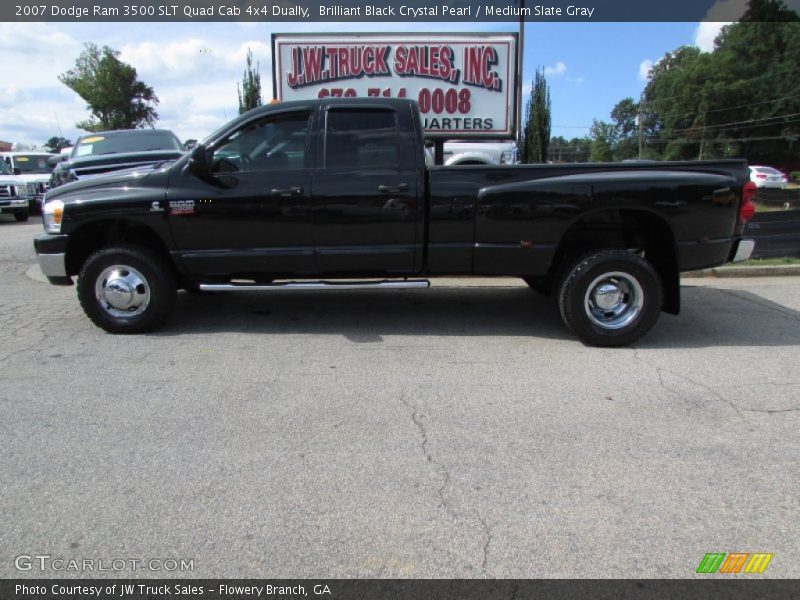 Brilliant Black Crystal Pearl / Medium Slate Gray 2007 Dodge Ram 3500 SLT Quad Cab 4x4 Dually