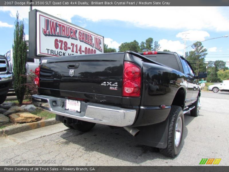 Brilliant Black Crystal Pearl / Medium Slate Gray 2007 Dodge Ram 3500 SLT Quad Cab 4x4 Dually