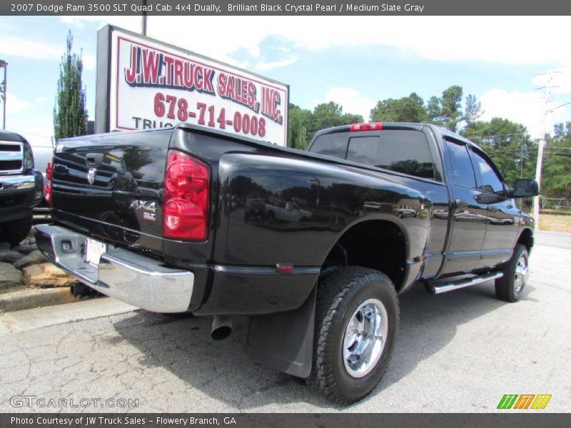 Brilliant Black Crystal Pearl / Medium Slate Gray 2007 Dodge Ram 3500 SLT Quad Cab 4x4 Dually