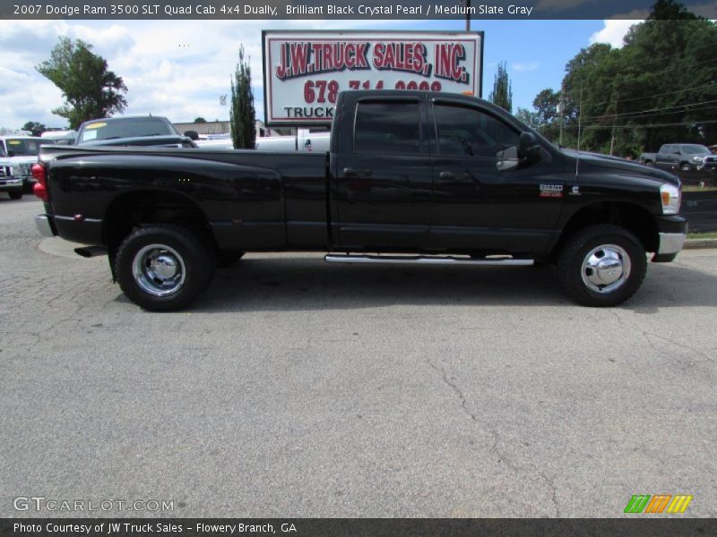 Brilliant Black Crystal Pearl / Medium Slate Gray 2007 Dodge Ram 3500 SLT Quad Cab 4x4 Dually