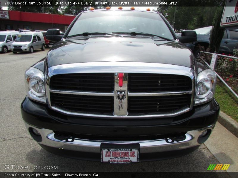 Brilliant Black Crystal Pearl / Medium Slate Gray 2007 Dodge Ram 3500 SLT Quad Cab 4x4 Dually