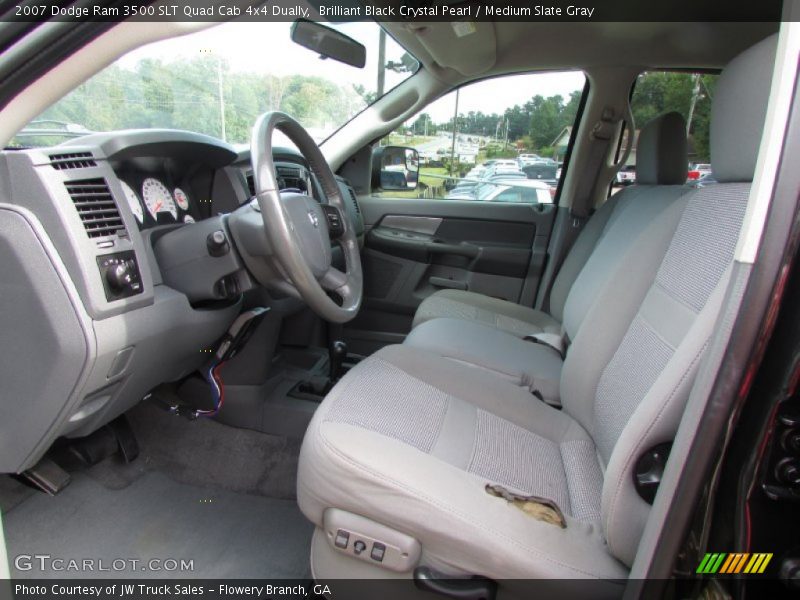 Brilliant Black Crystal Pearl / Medium Slate Gray 2007 Dodge Ram 3500 SLT Quad Cab 4x4 Dually