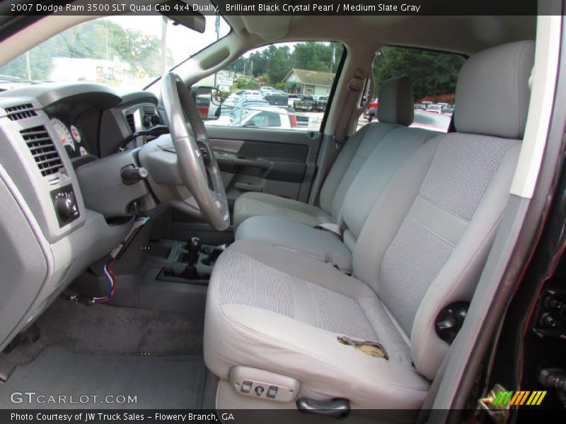 Brilliant Black Crystal Pearl / Medium Slate Gray 2007 Dodge Ram 3500 SLT Quad Cab 4x4 Dually