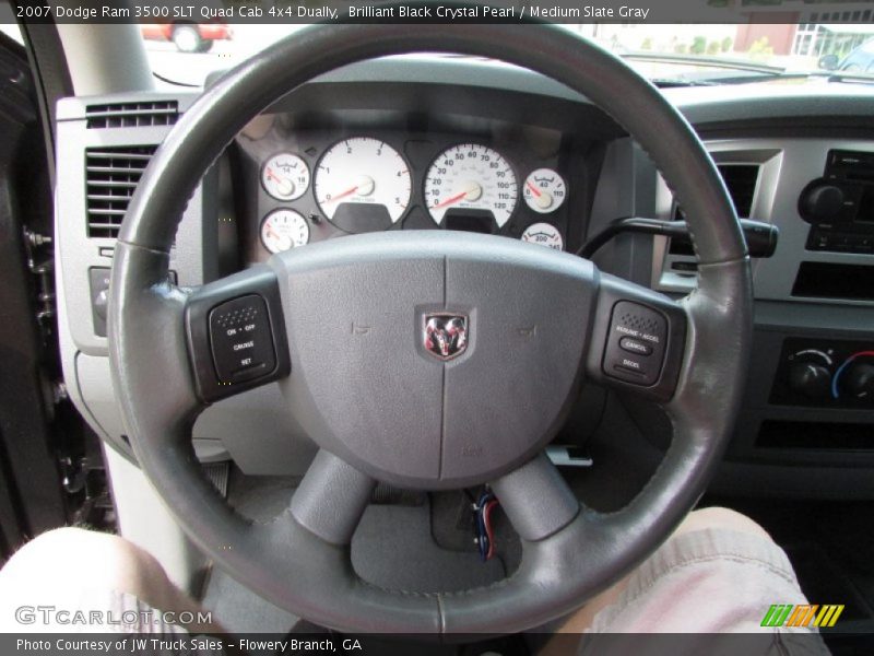 Brilliant Black Crystal Pearl / Medium Slate Gray 2007 Dodge Ram 3500 SLT Quad Cab 4x4 Dually