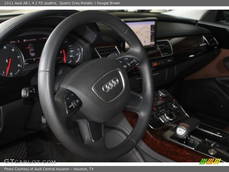 Quartz Grey Metallic / Nougat Brown 2011 Audi A8 L 4.2 FSI quattro