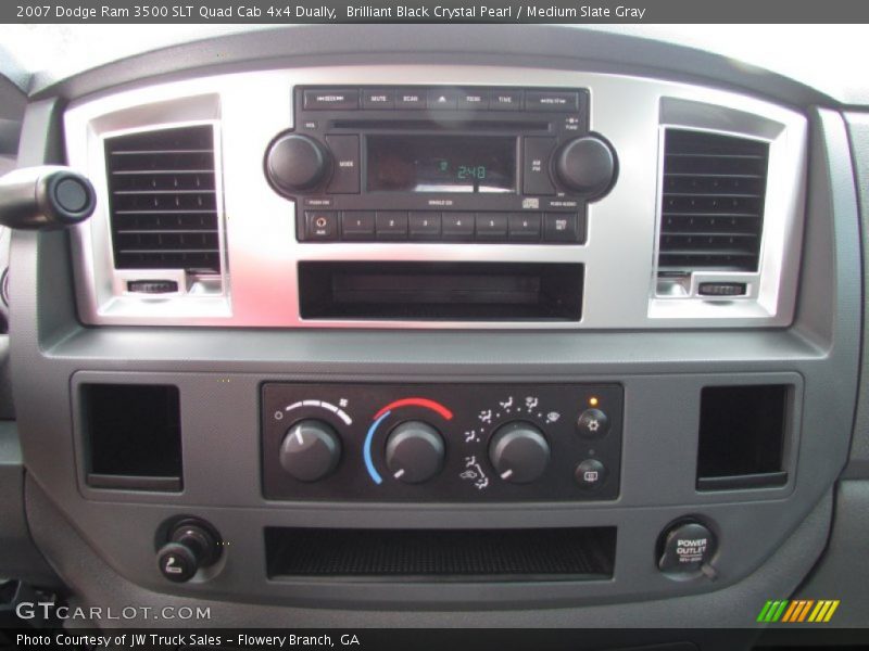 Brilliant Black Crystal Pearl / Medium Slate Gray 2007 Dodge Ram 3500 SLT Quad Cab 4x4 Dually