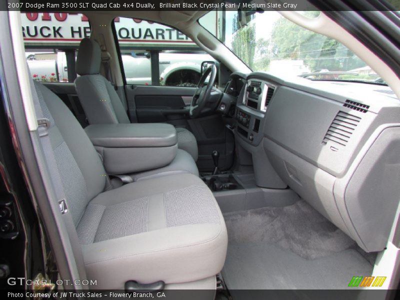 Brilliant Black Crystal Pearl / Medium Slate Gray 2007 Dodge Ram 3500 SLT Quad Cab 4x4 Dually