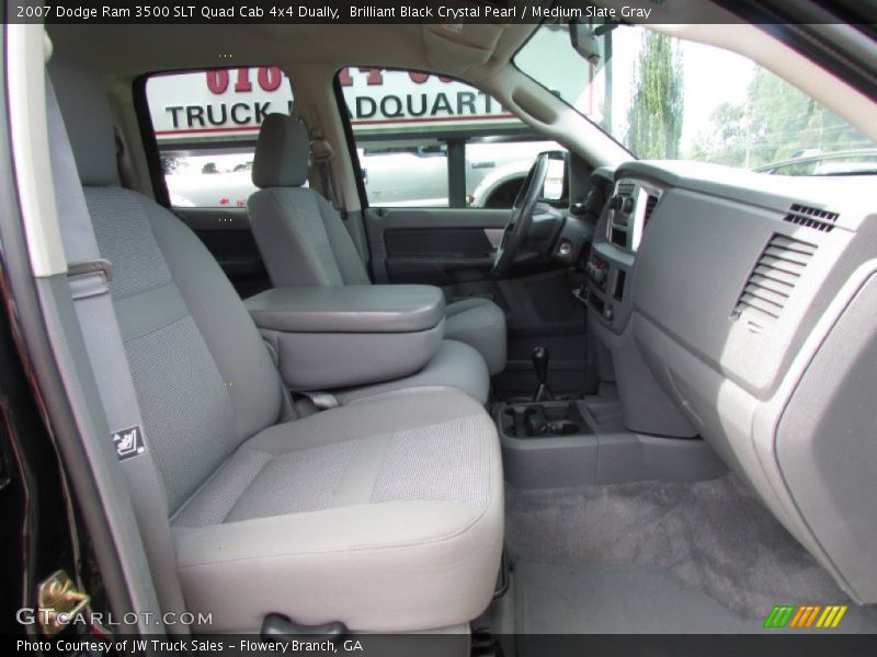 Brilliant Black Crystal Pearl / Medium Slate Gray 2007 Dodge Ram 3500 SLT Quad Cab 4x4 Dually