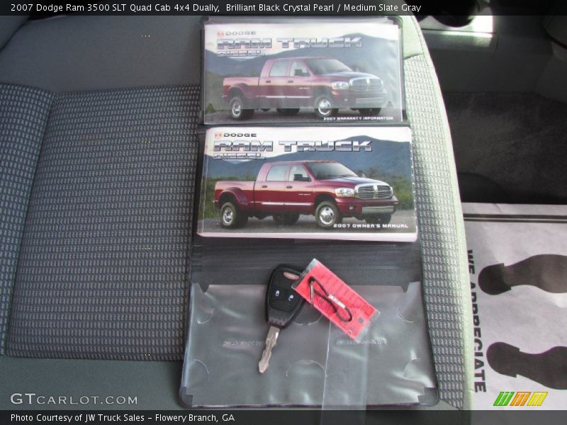 Brilliant Black Crystal Pearl / Medium Slate Gray 2007 Dodge Ram 3500 SLT Quad Cab 4x4 Dually