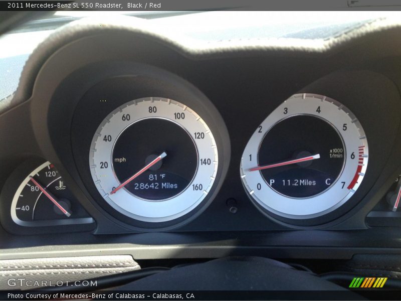 Black / Red 2011 Mercedes-Benz SL 550 Roadster